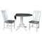 International Concepts Round 42 in. Dual Drop Leaf Dining Table with 2 Slat Back Chairs - 3 Piece Dining Set, 42 in W K05-42DP-C13P - alternate 6